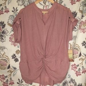 Dusty Pink Twist Front Blouse